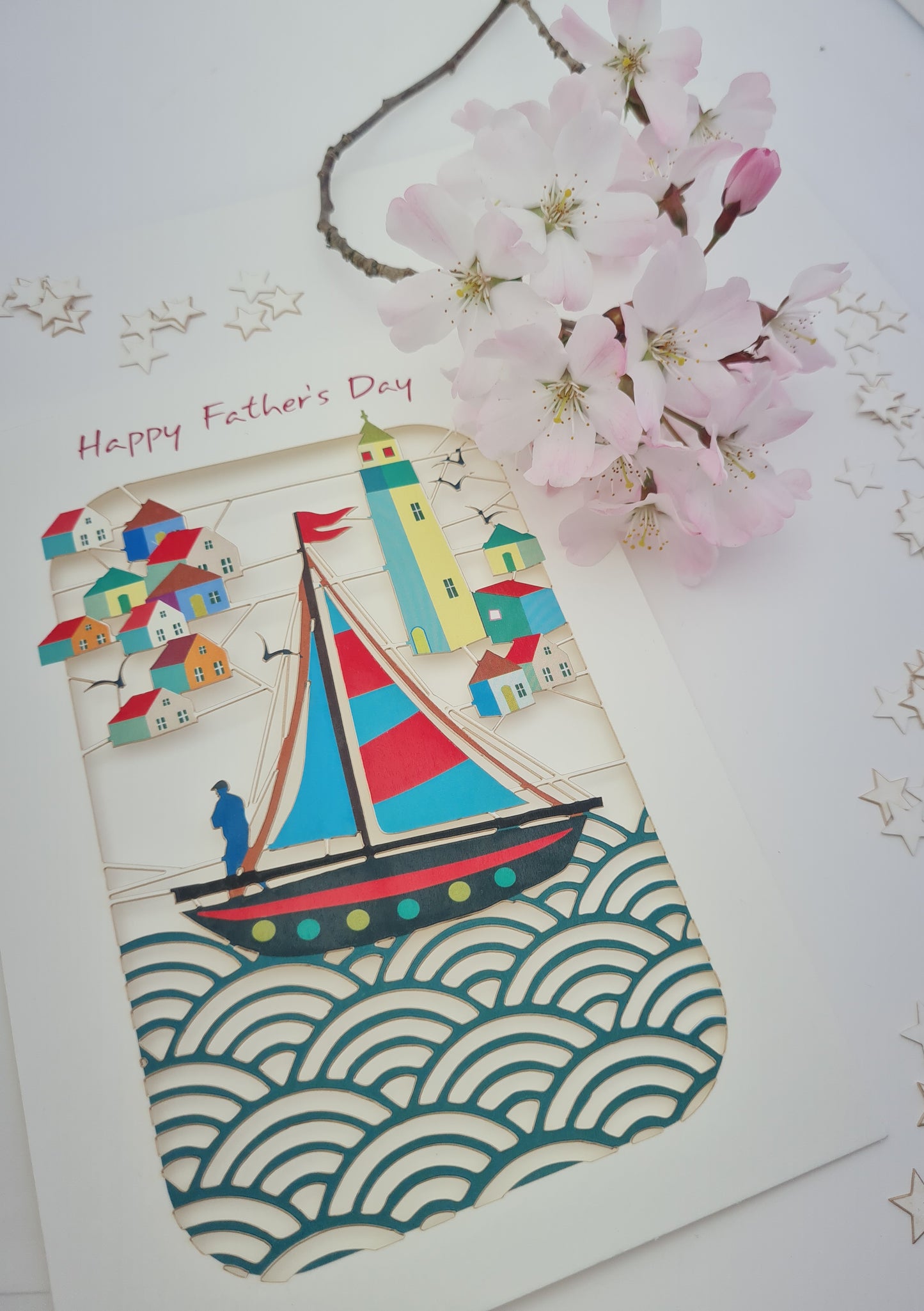 Boat and Lighthouse - ''Happy Father's Day'' - Fathers Day Card - PMF009