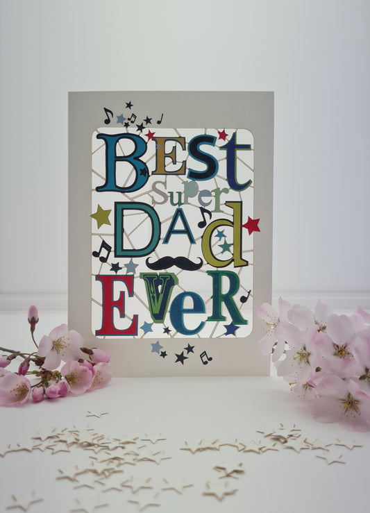 ''Best Super Dad Ever'' - Fathers Day Card - PMF001