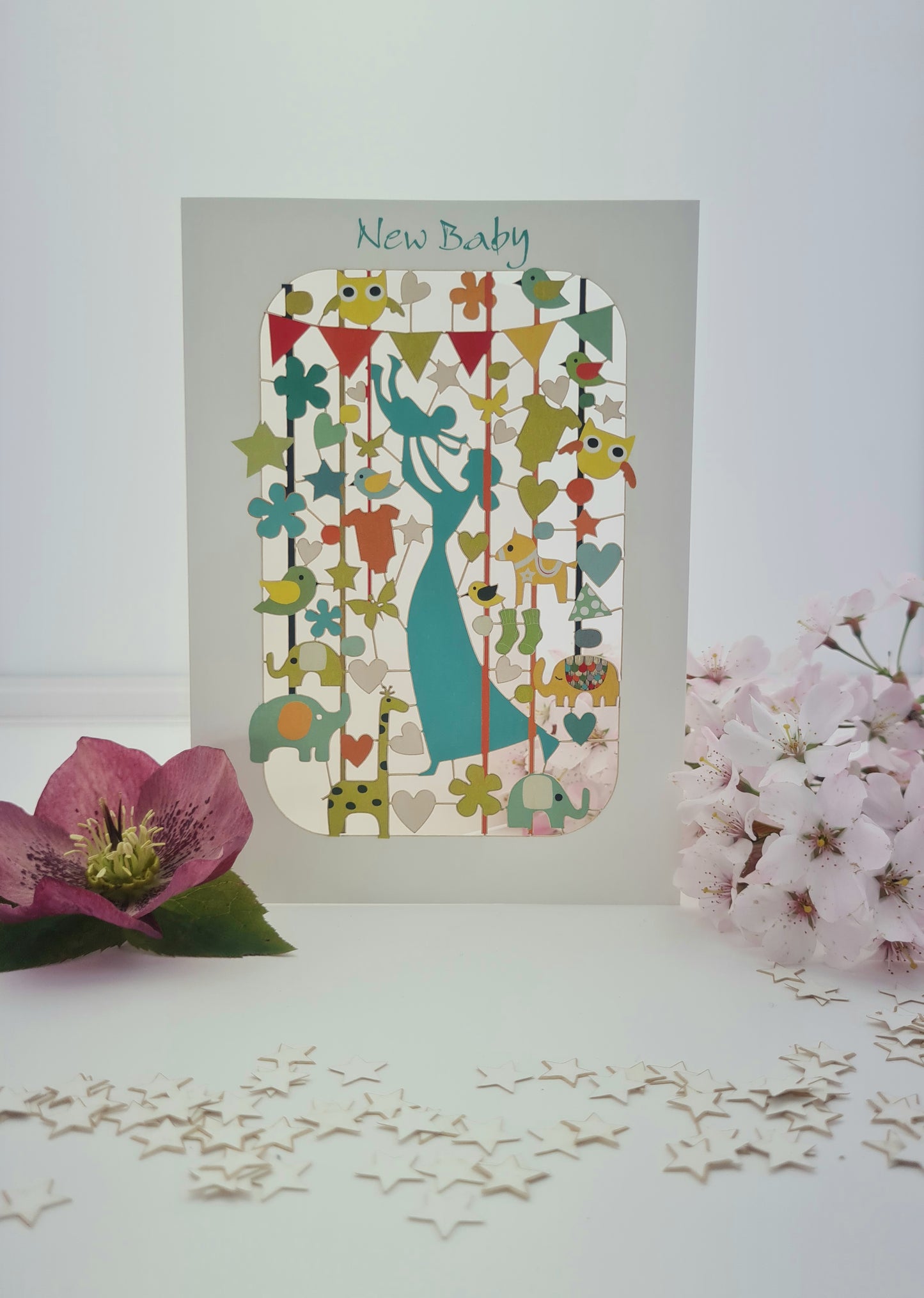 ''New Baby'' Card - Mum and Baby - PM229