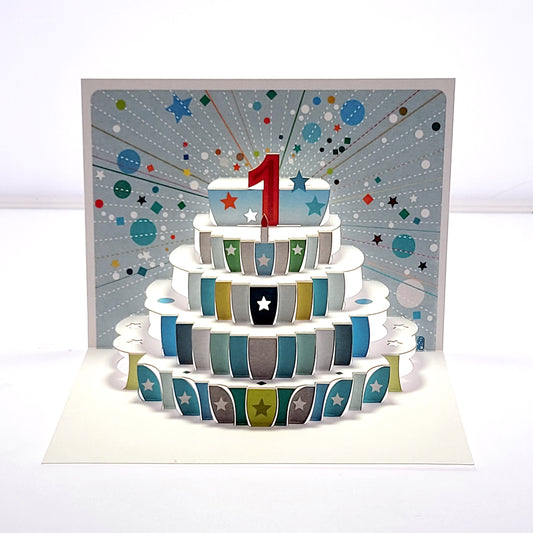 Age 1 Birthday Card, 1st Birthday Card, Cake Birthday Card, Pop Up Card. #AG001 (AGE 1)