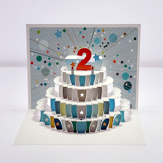 Age 2 Birthday Card, 2nd Birthday Card, Cake Birthday Card, Pop Up Card. #AG002 (AGE 2)