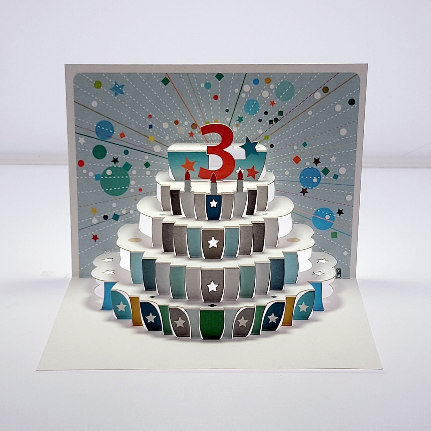 Age 3 Birthday Card, 3rd Birthday Card, Cake Birthday Card, Pop Up Card. #AG003 (AGE 3)