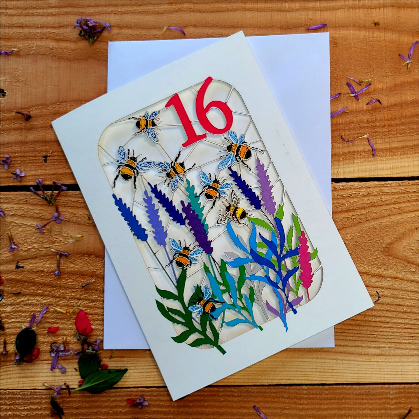 Age 16 Birthday Card, 16th Birthday Card, Bee Card - Be016