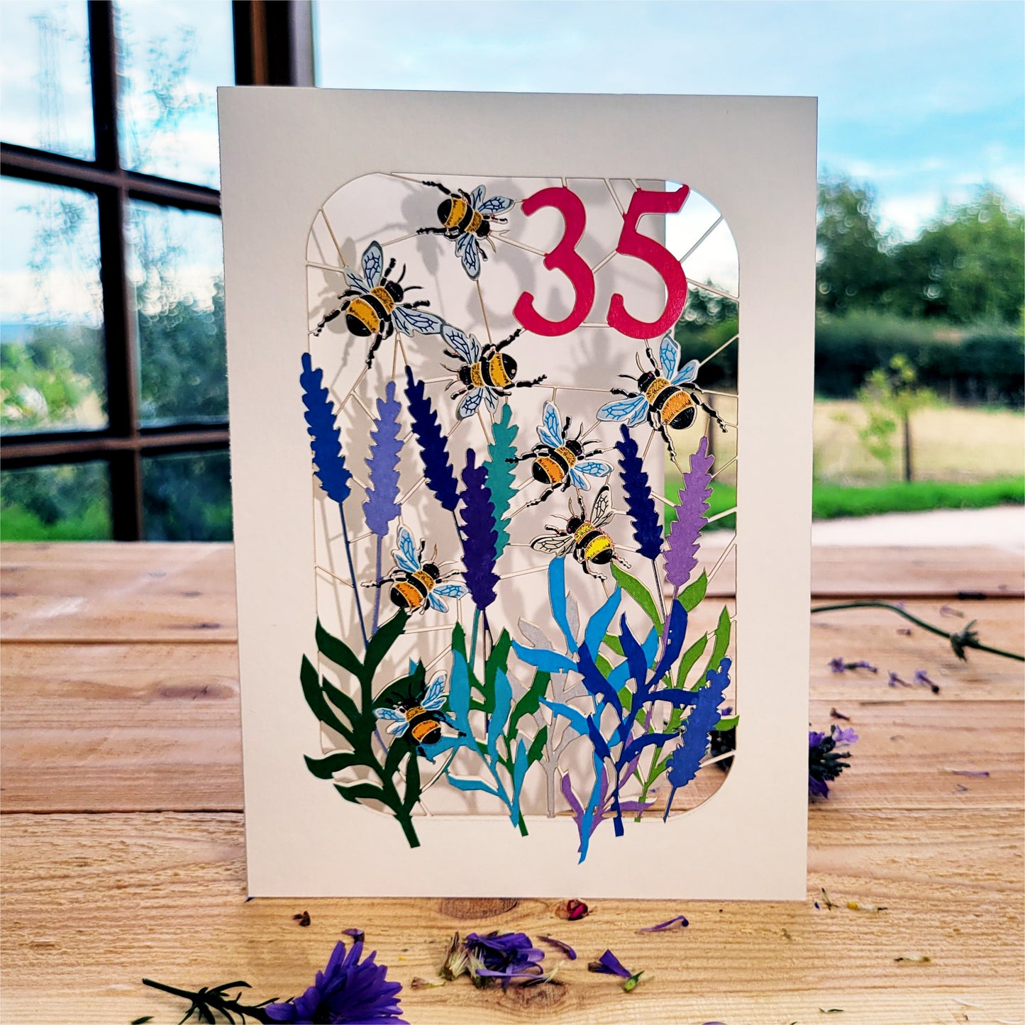 Age 35 Birthday Card, 35th Birthday Card, Bee Card - Be035