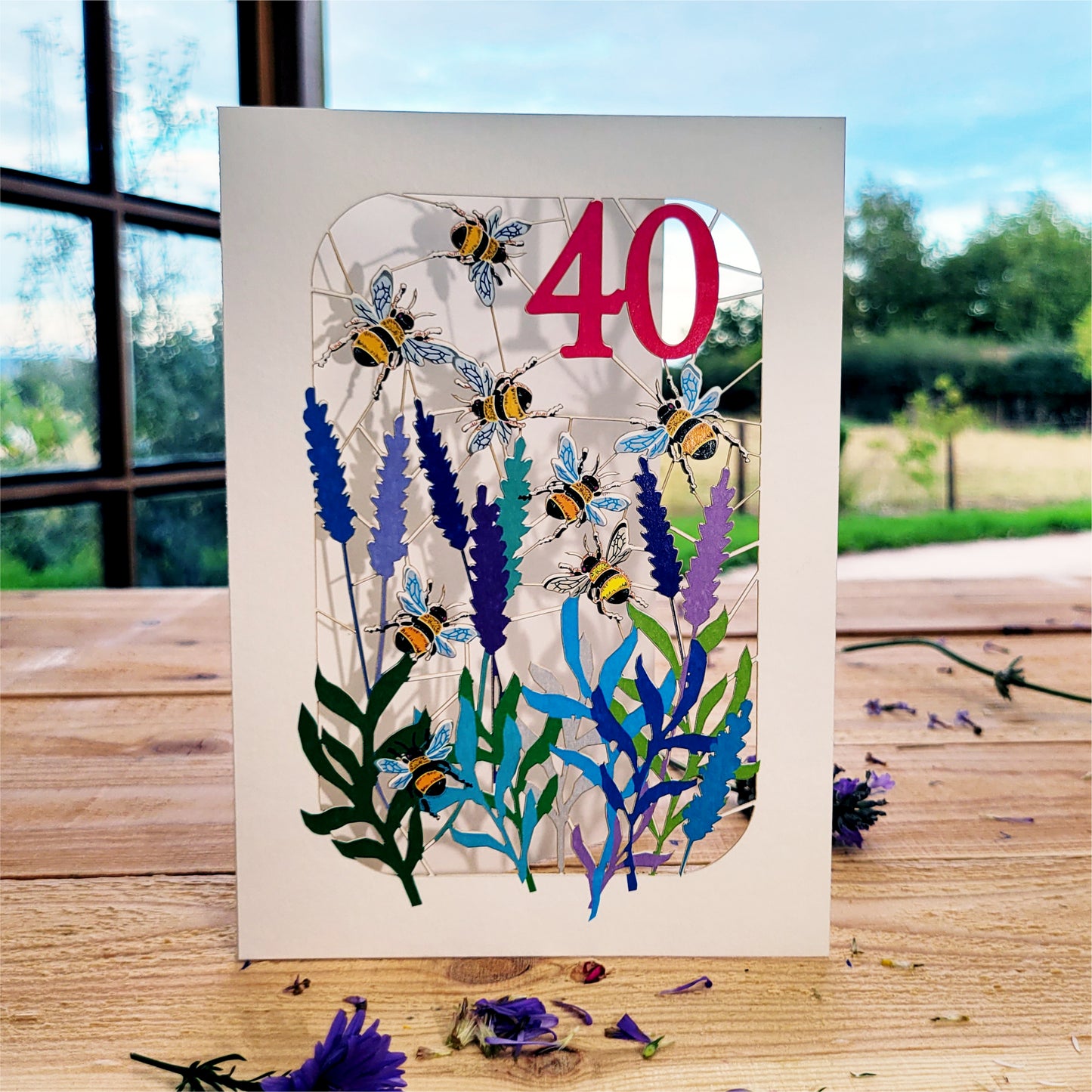 Age 40 Birthday Card, 40th Birthday Card, Bee Card - Be040