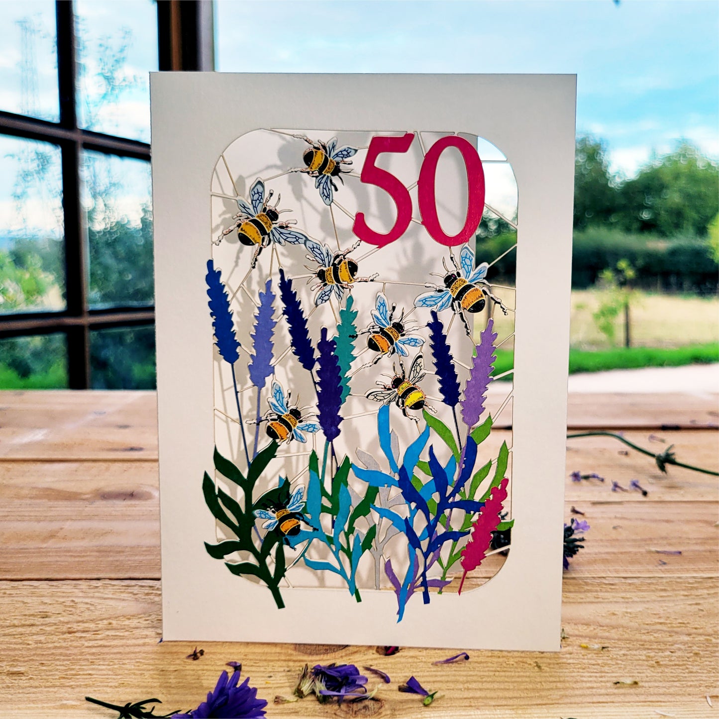 Age 50 Birthday Card, 50th Birthday Card, Bee Card - Be050