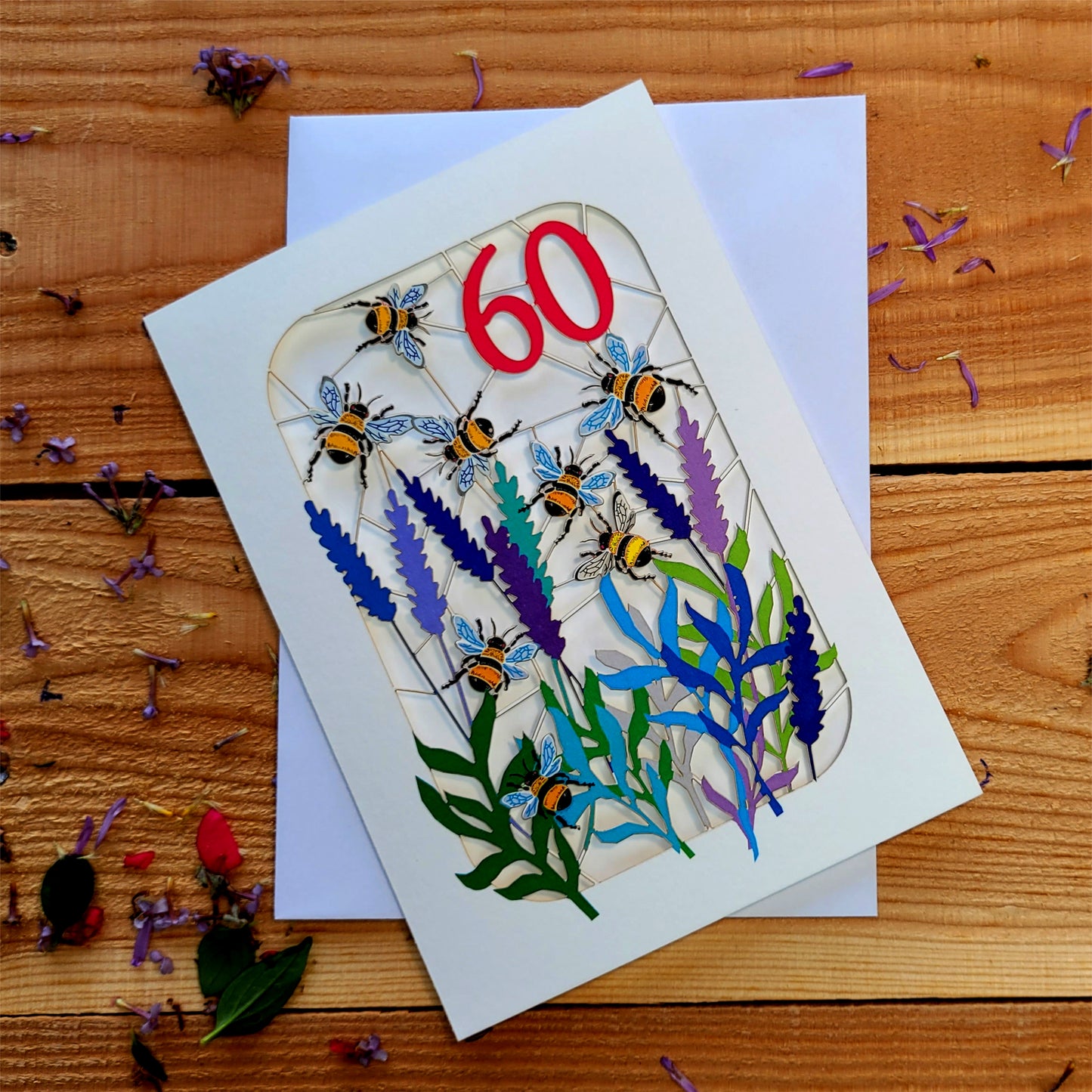 Age 60 Birthday Card, 60th Birthday Card, Bee Card - Be060