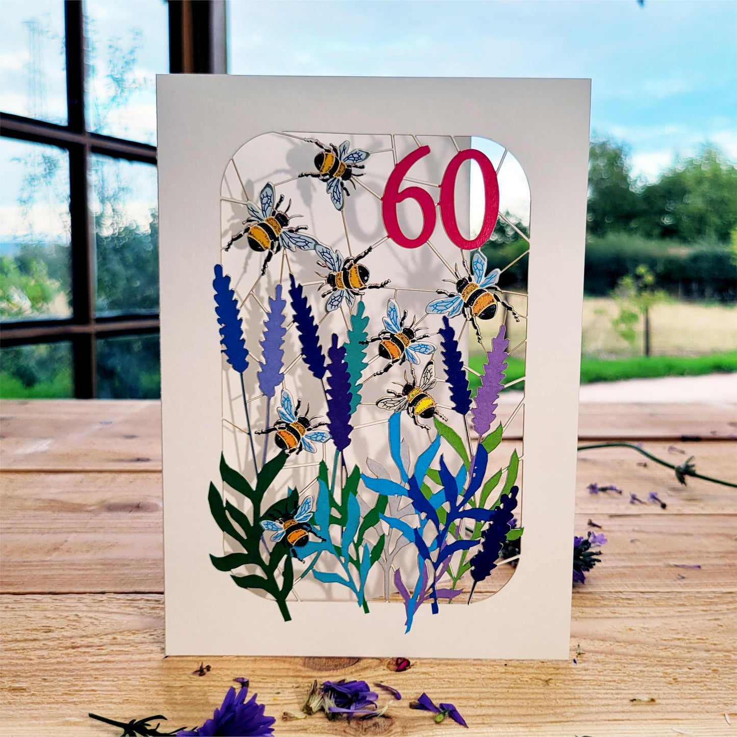 Age 60 Birthday Card, 60th Birthday Card, Bee Card - Be060