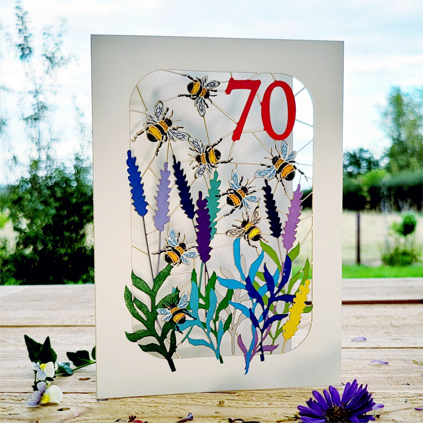 Age 70 Birthday Card, 70th Birthday Card, Bee Card - Be070