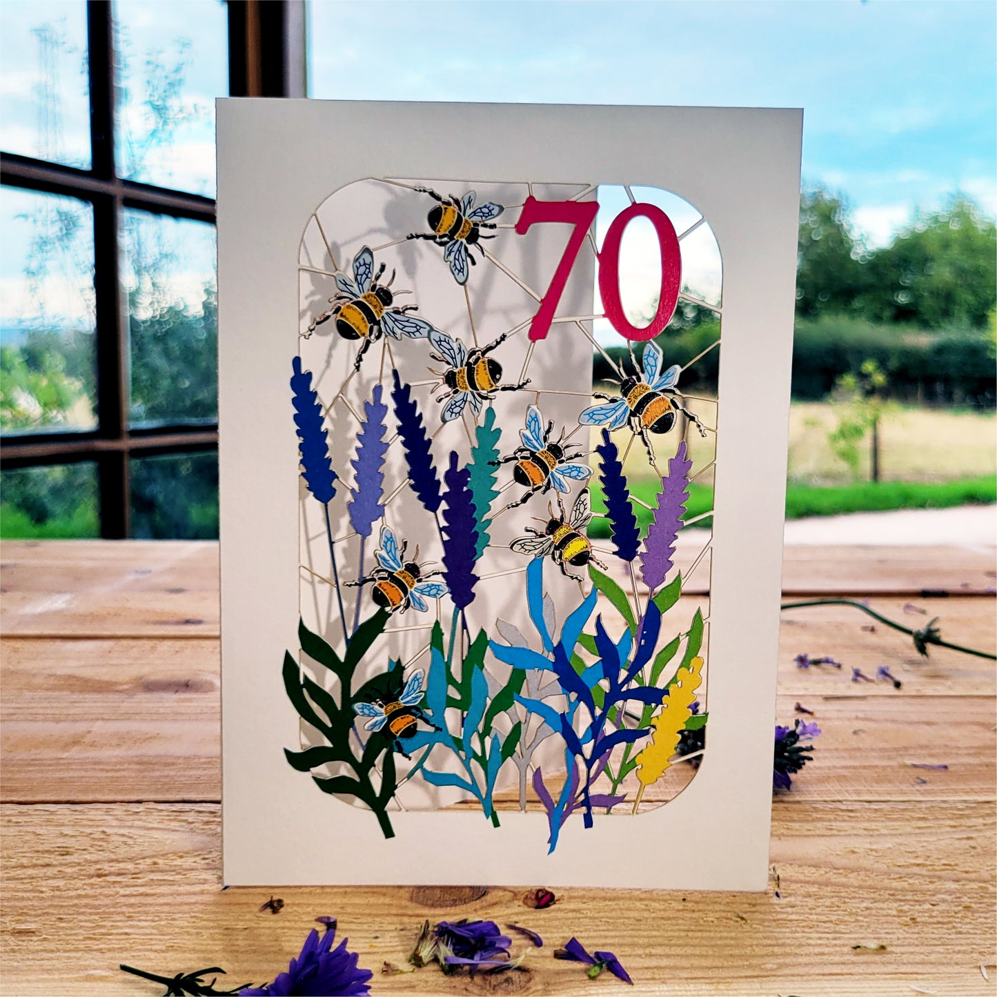 Age 70 Birthday Card, 70th Birthday Card, Bee Card - Be070