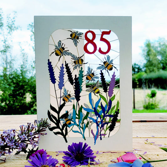 Age 85 Birthday Card, 85th Birthday Card, Bee Card - Be085