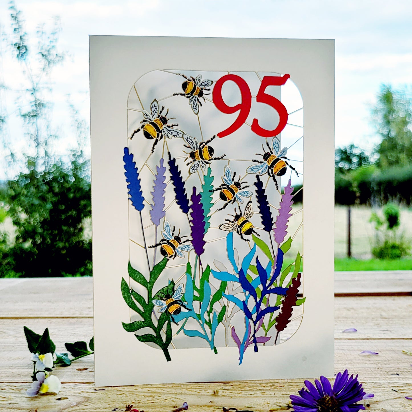 Age 95 Birthday Card, 95th Birthday Card, Bee Card - Be095