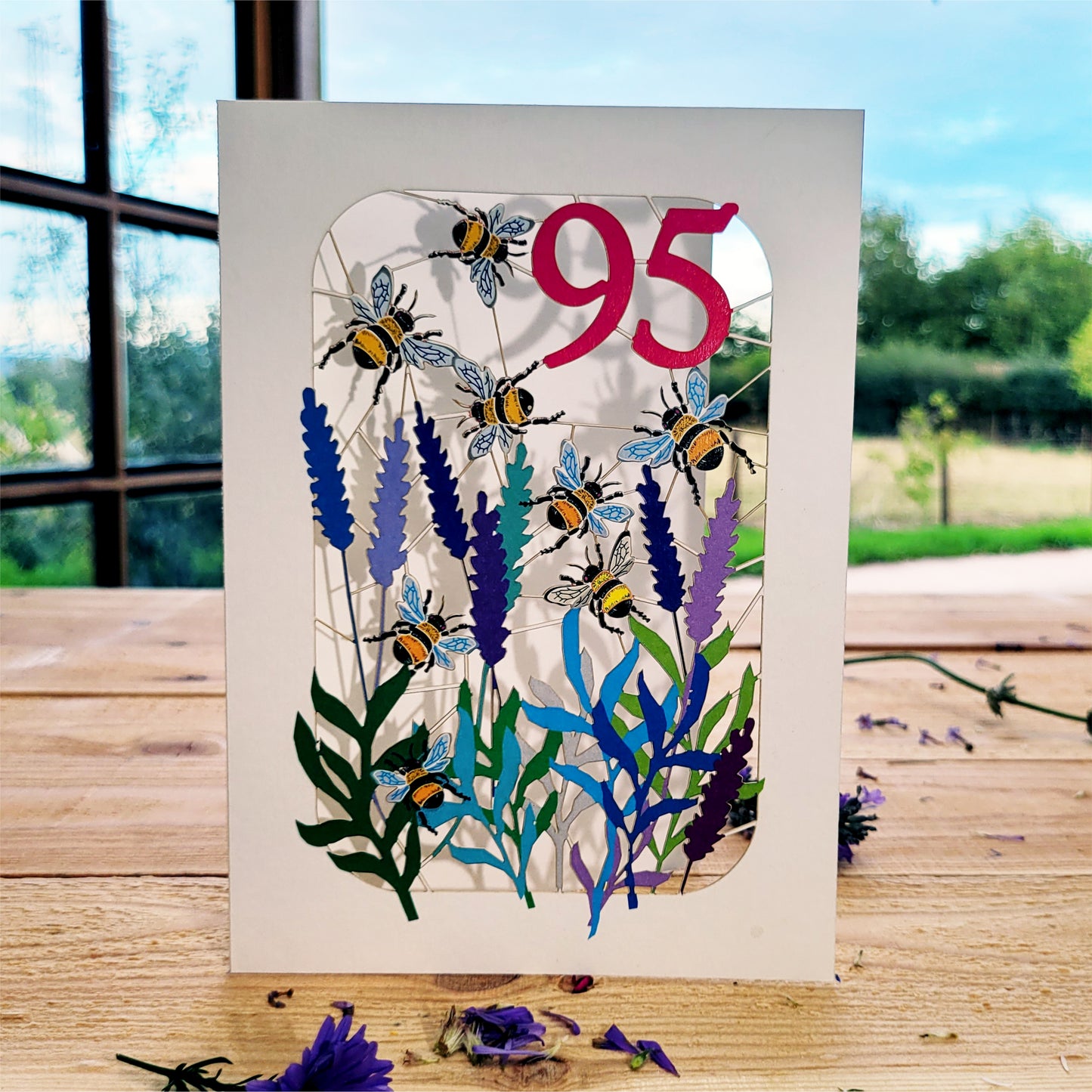 Age 95 Birthday Card, 95th Birthday Card, Bee Card - Be095