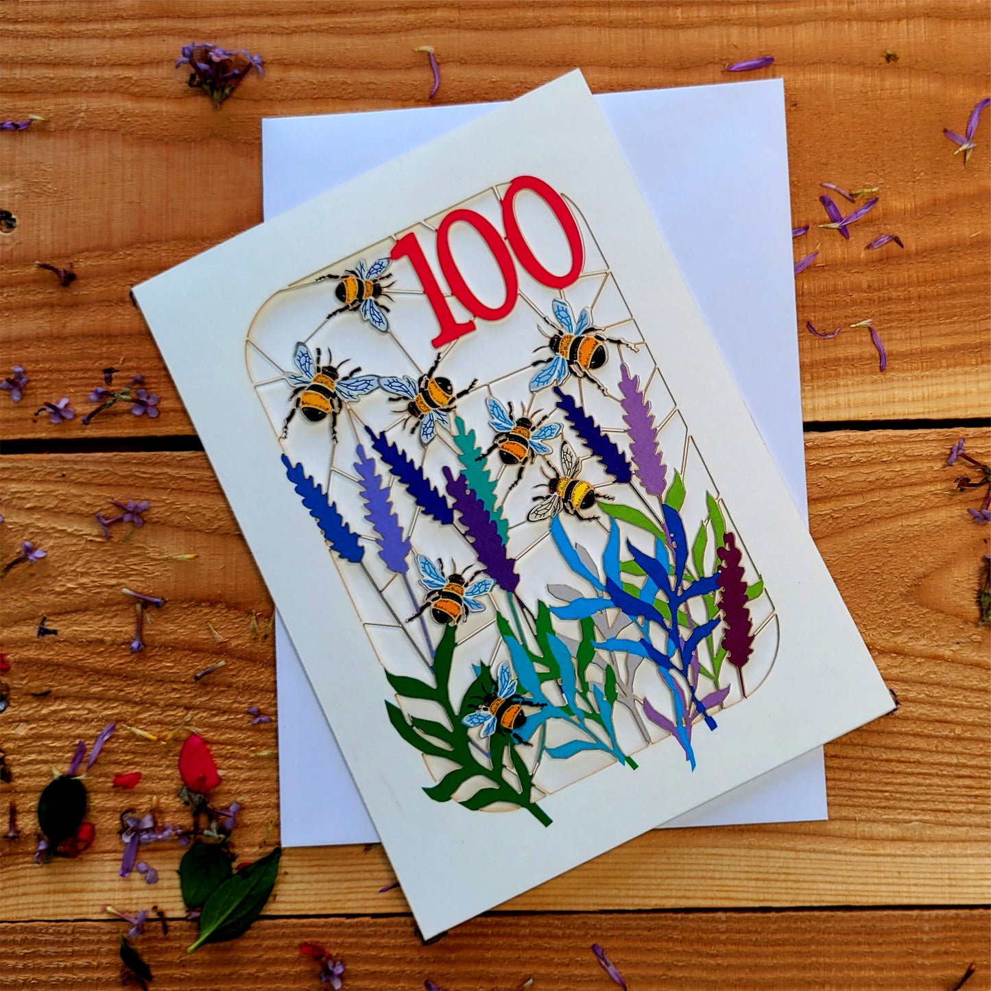 Age 100 Birthday Card, 100th Birthday Card, Bee Card - Be100