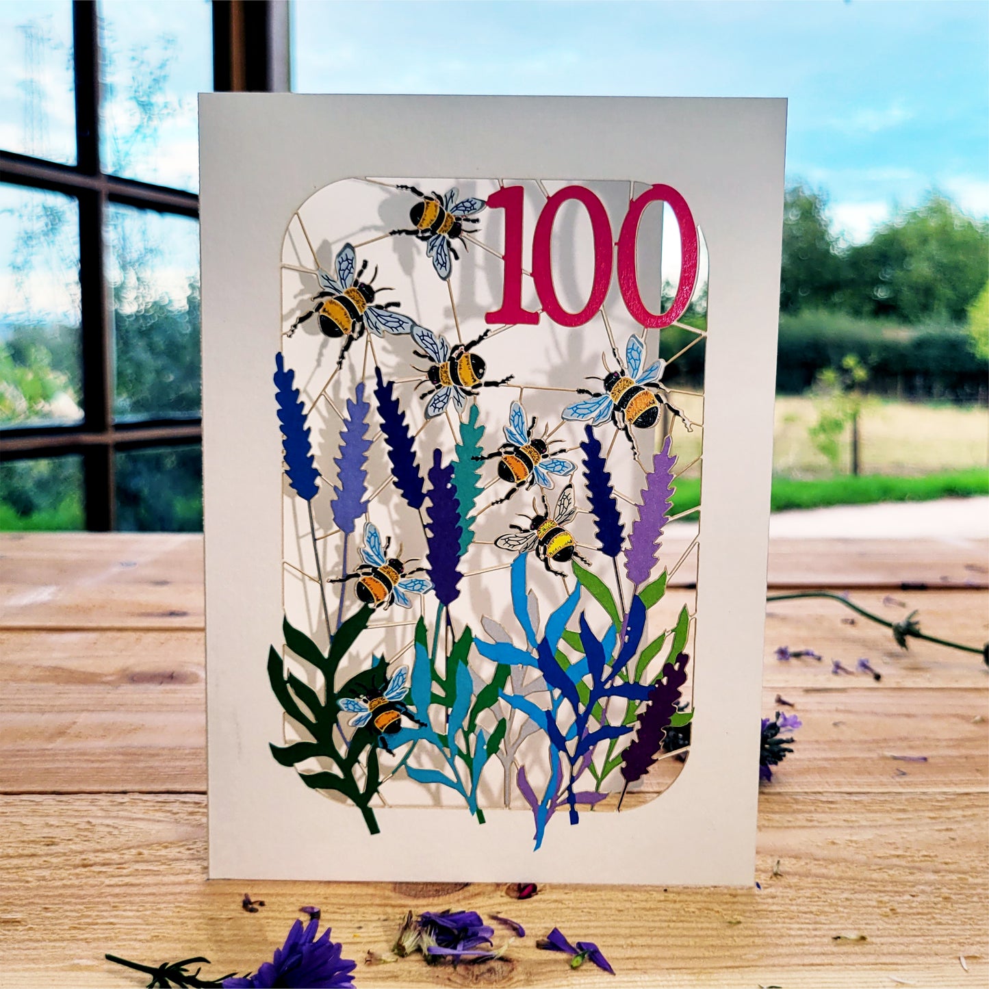 Age 100 Birthday Card, 100th Birthday Card, Bee Card - Be100