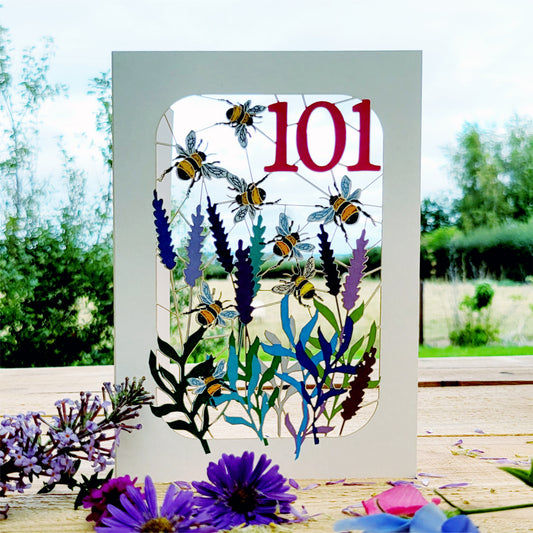 Age 101 Birthday Card, 101st Birthday Card, Bee Card - Be101