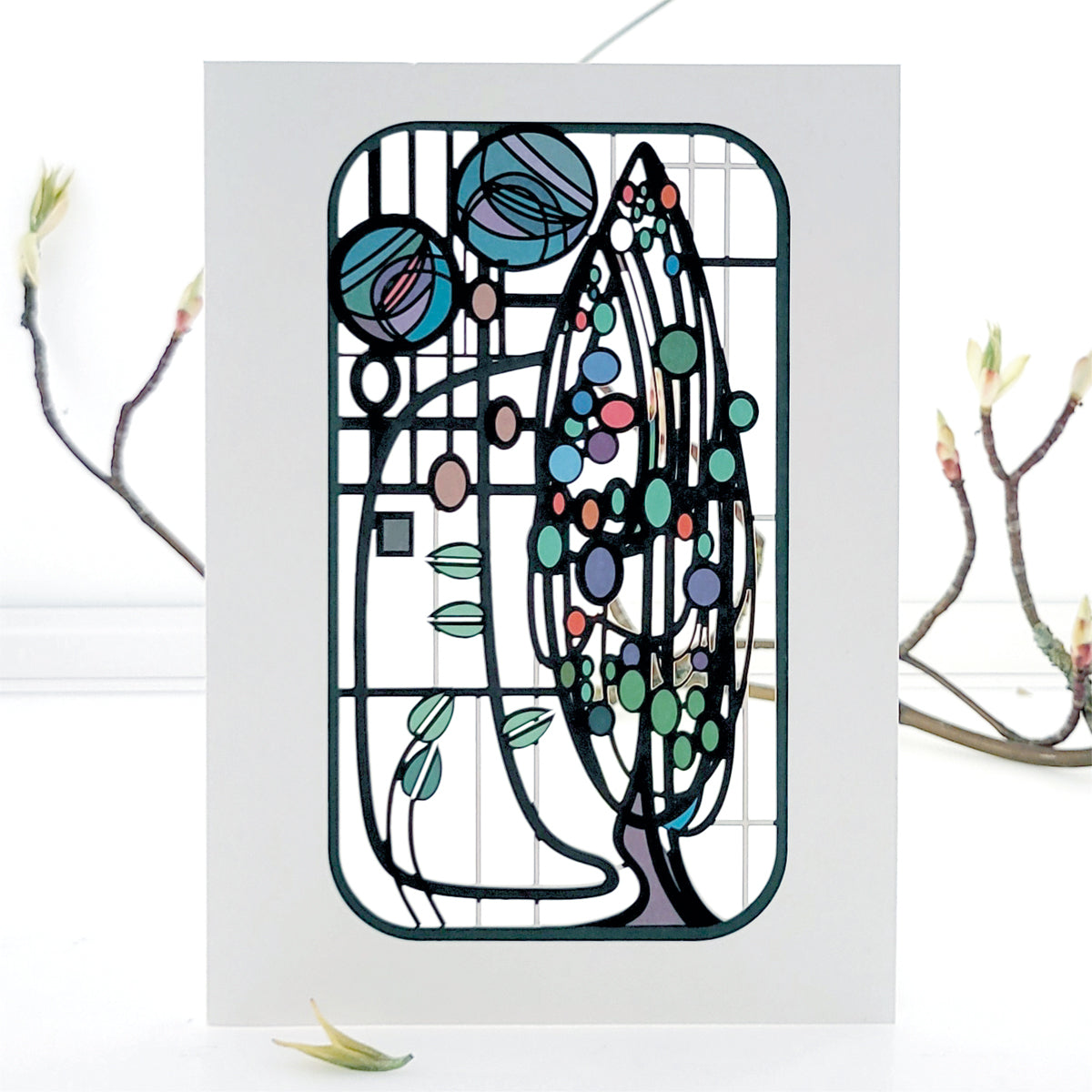 Tree - Blank - Charles Rennie Mackintosh Style Card - #MC006