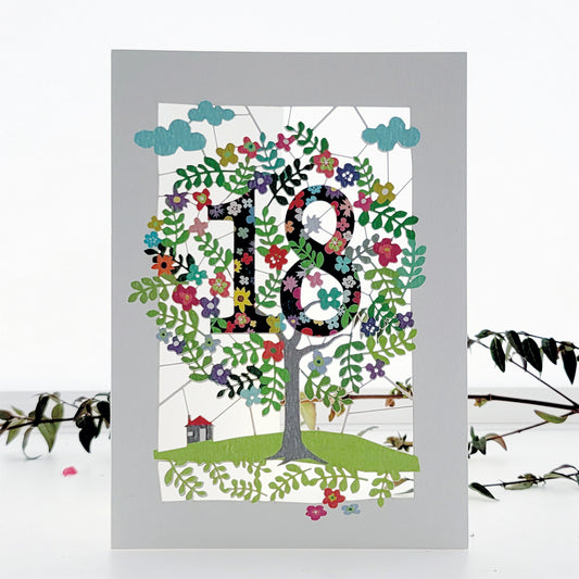 Age 18 Birthday Card, 18th Birthday Card, Tree Card - Pm118