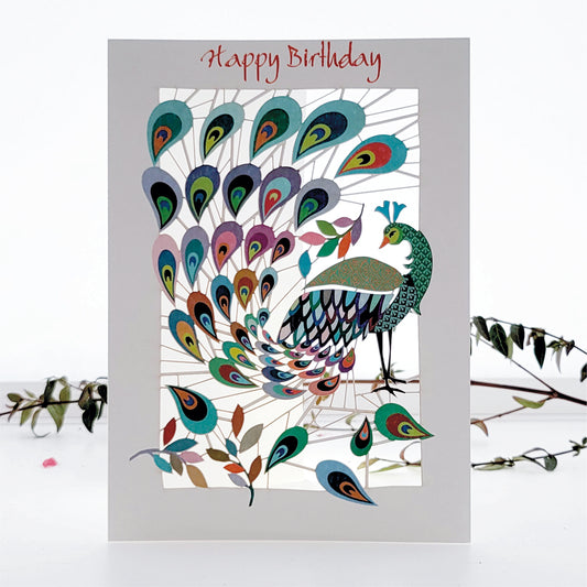 Peacock - ''Happy Birthday'' - Birthday Card - PM119