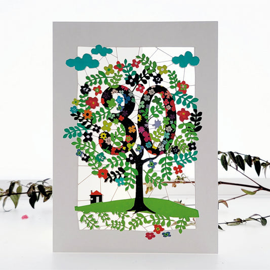 Age 30 Birthday Card, 30th Birthday Card, Tree Card - Pm130