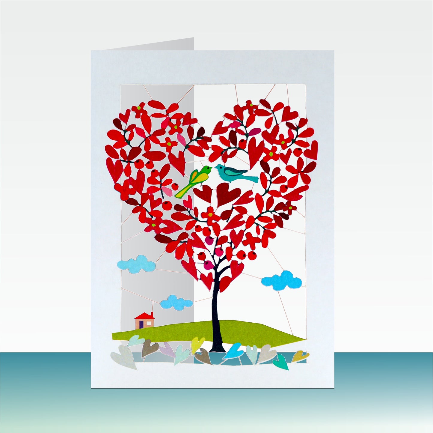Heart Tree and Birds - Blank - Love/Valentines Card - PM133
