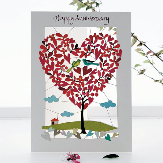 ''Happy Anniversary'' - Love Birds in Tree - Anniversary Card, #PM-134