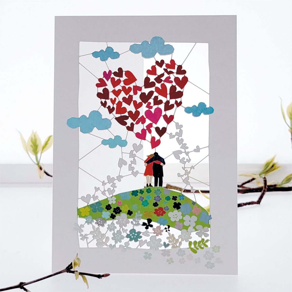 Heart Tree and Birds - Blank - Love/Valentines Card - PM146