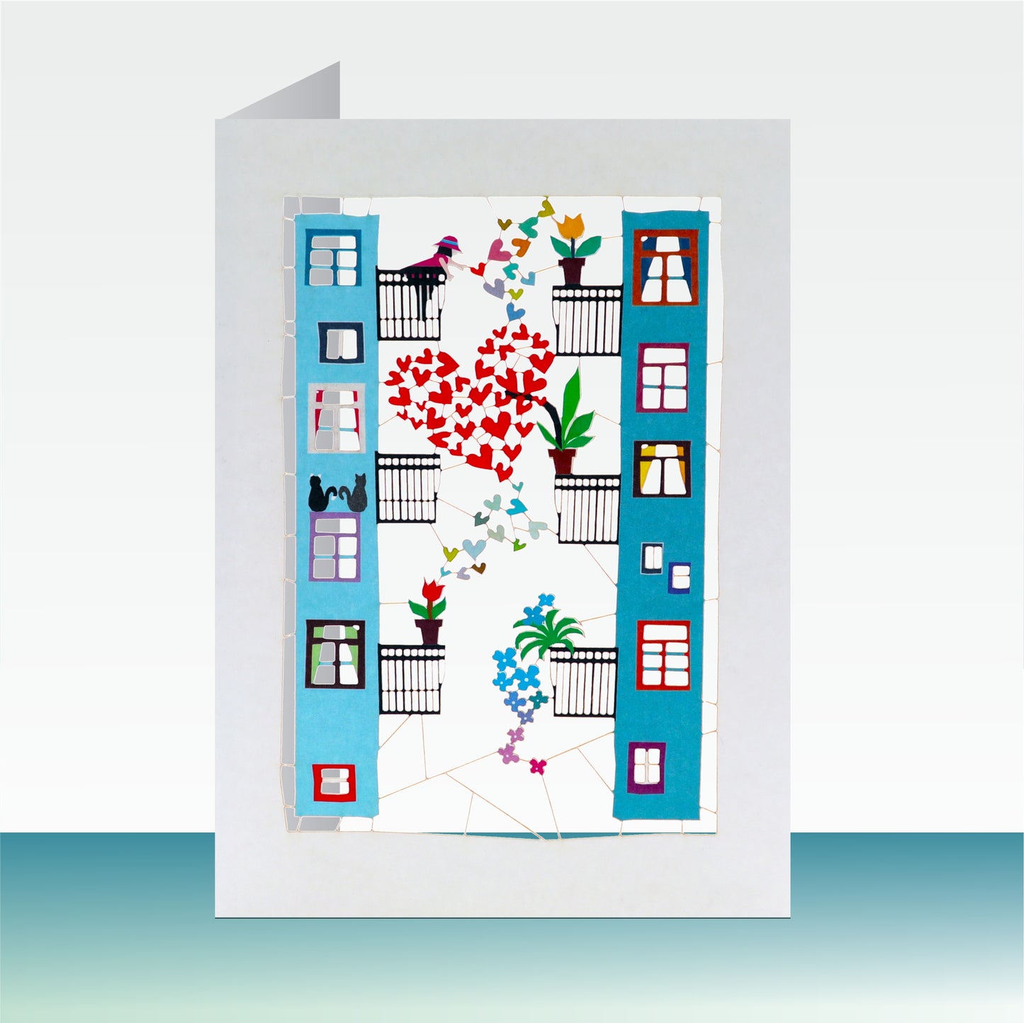 Girl Watering Heart - Blank - Love/Valentines Card - PM147