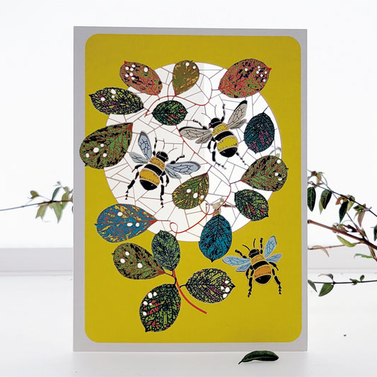 Bee Greetings Card - Blank - Bumble Bee Card - PM172