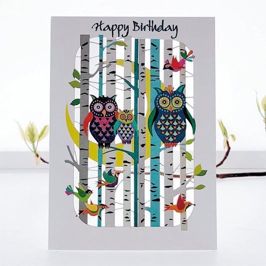 Owls - ''Happy Birthday'' - Owl Card - Birthday Card - PM210