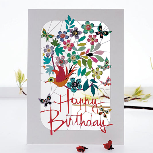 Birds & Butterflies - ''Happy Birthday'' - Birthday Card - PM225