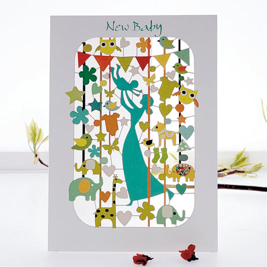''New Baby'' Card - Mum and Baby - PM229