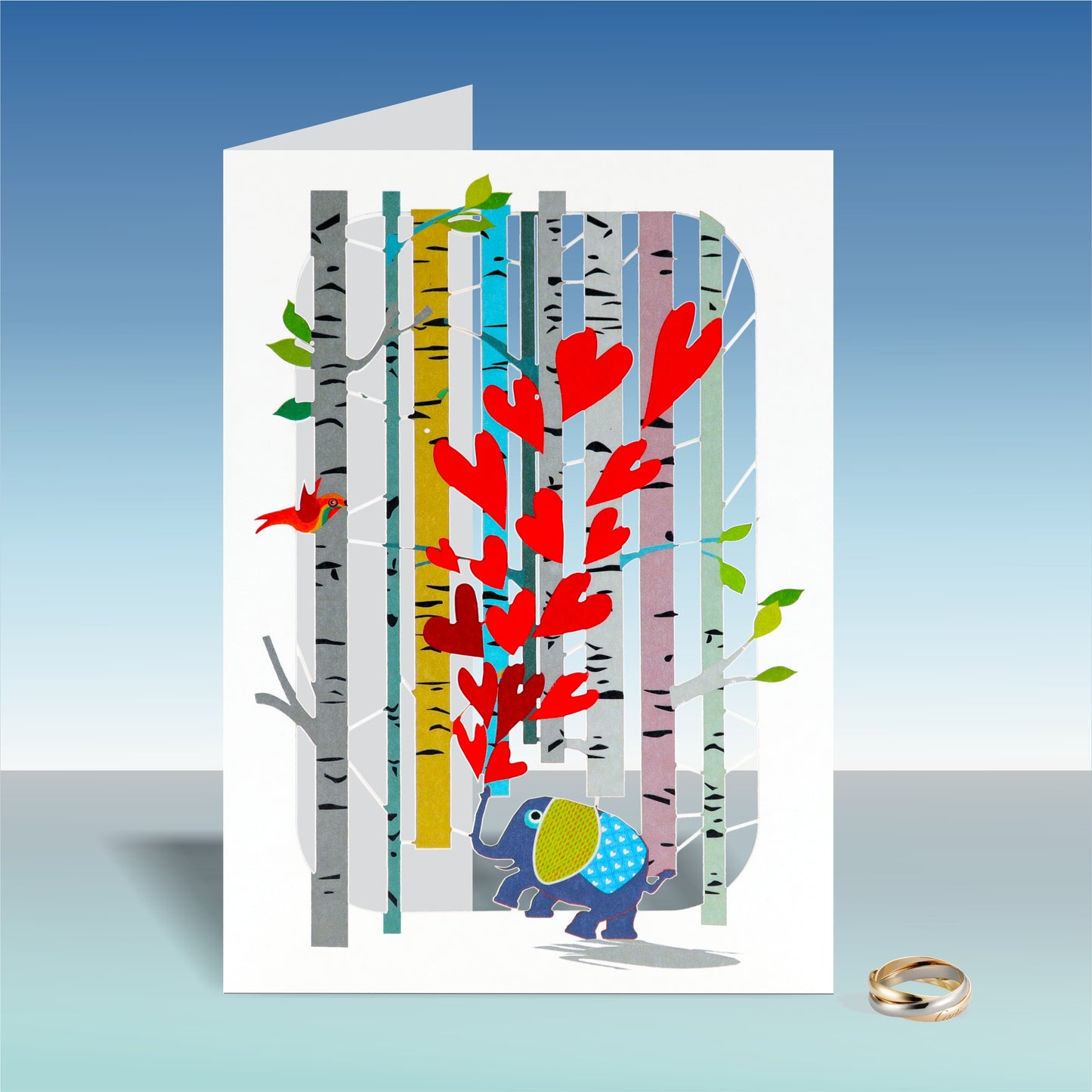 Elephant Hearts - Blank - Love/Valentines Card - PM234