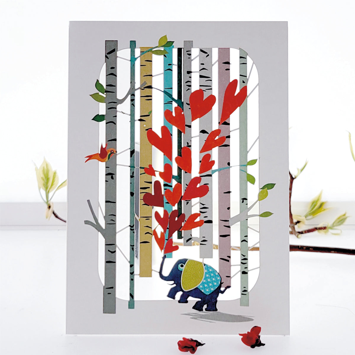 Elephant Hearts - Blank - Love/Valentines Card - PM234