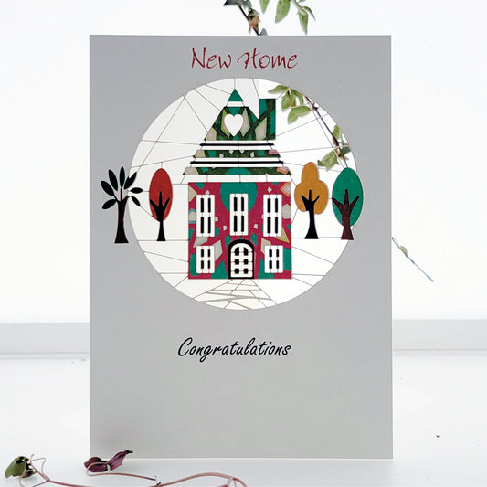 ''New Home - Congratulations'' Card, House & Birds - PM660