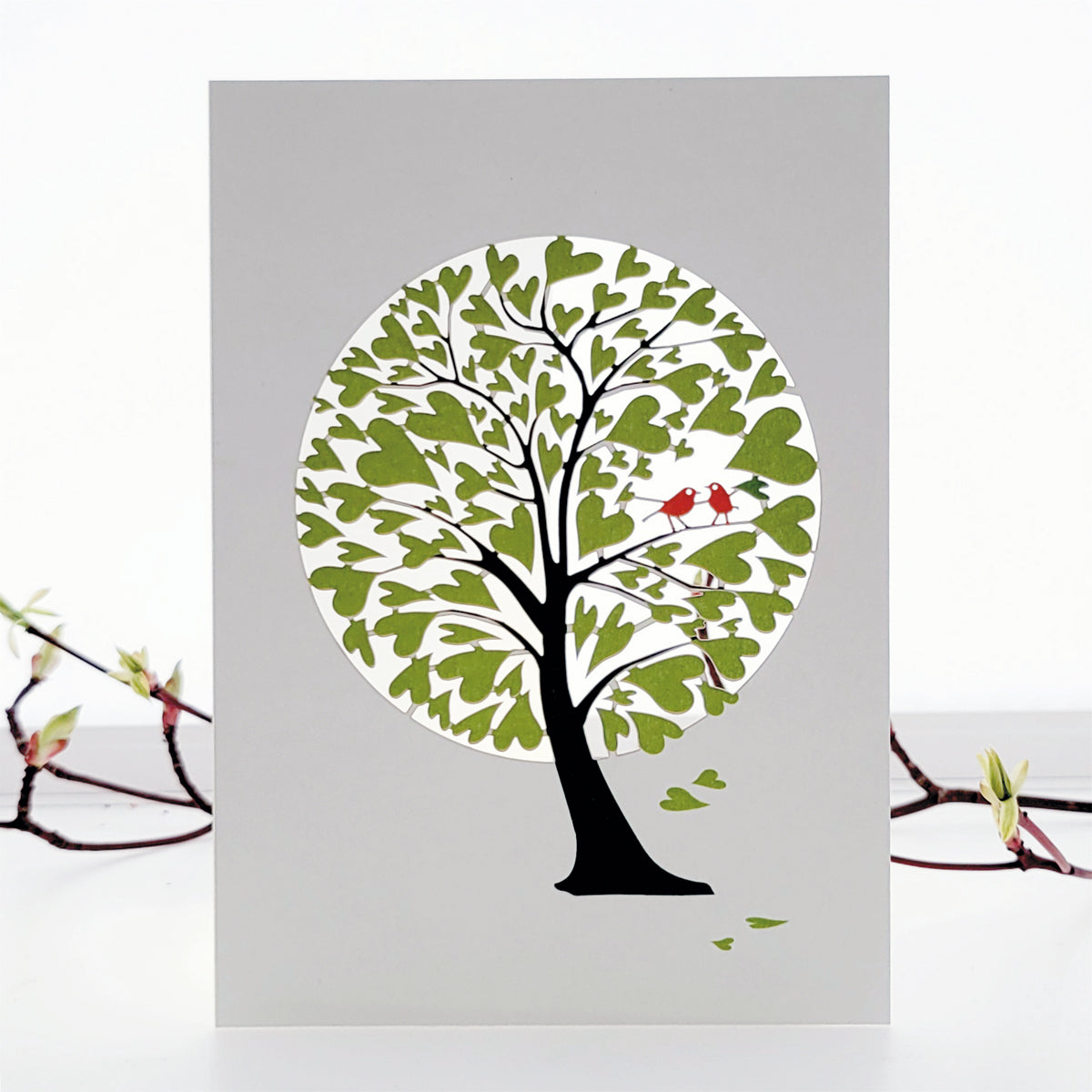 Green Heart Tree - Blank - Love/Valentines Card - PM740