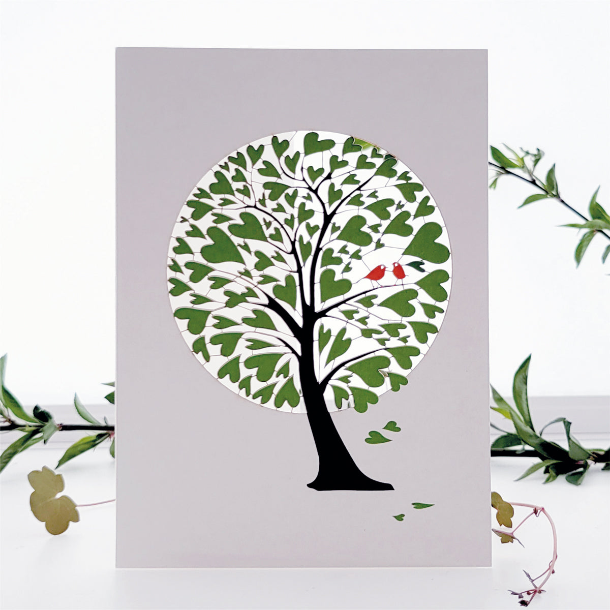 Green Heart Tree - Blank - Love/Valentines Card - PM740