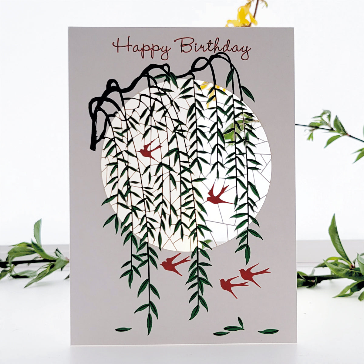 Birds Through Branches - ''Happy Birthday'' - Birthday Card - PM866