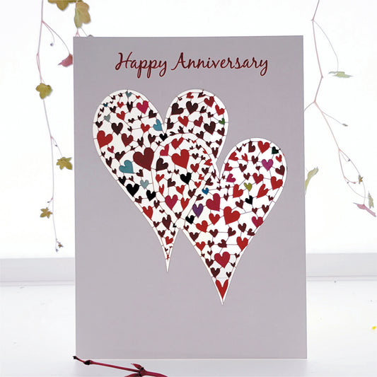 ''Happy Anniversary'' - Two Hearts - Anniversary Card, #PM-876