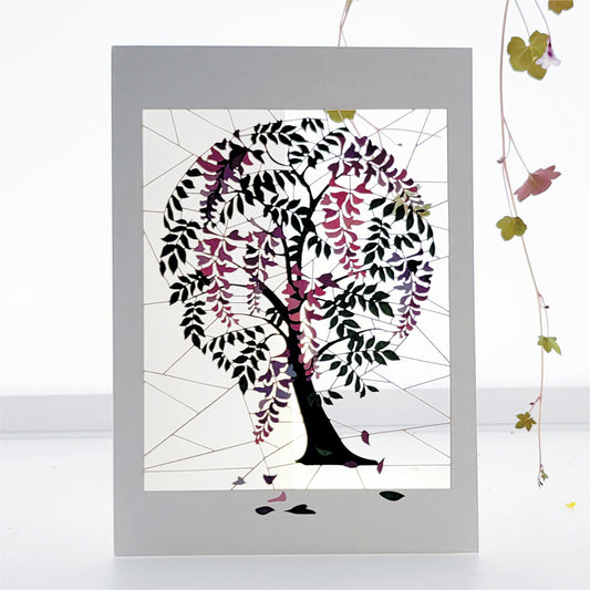 Wisteria Tree Greetings Card - Blank - Tree Card - PM883