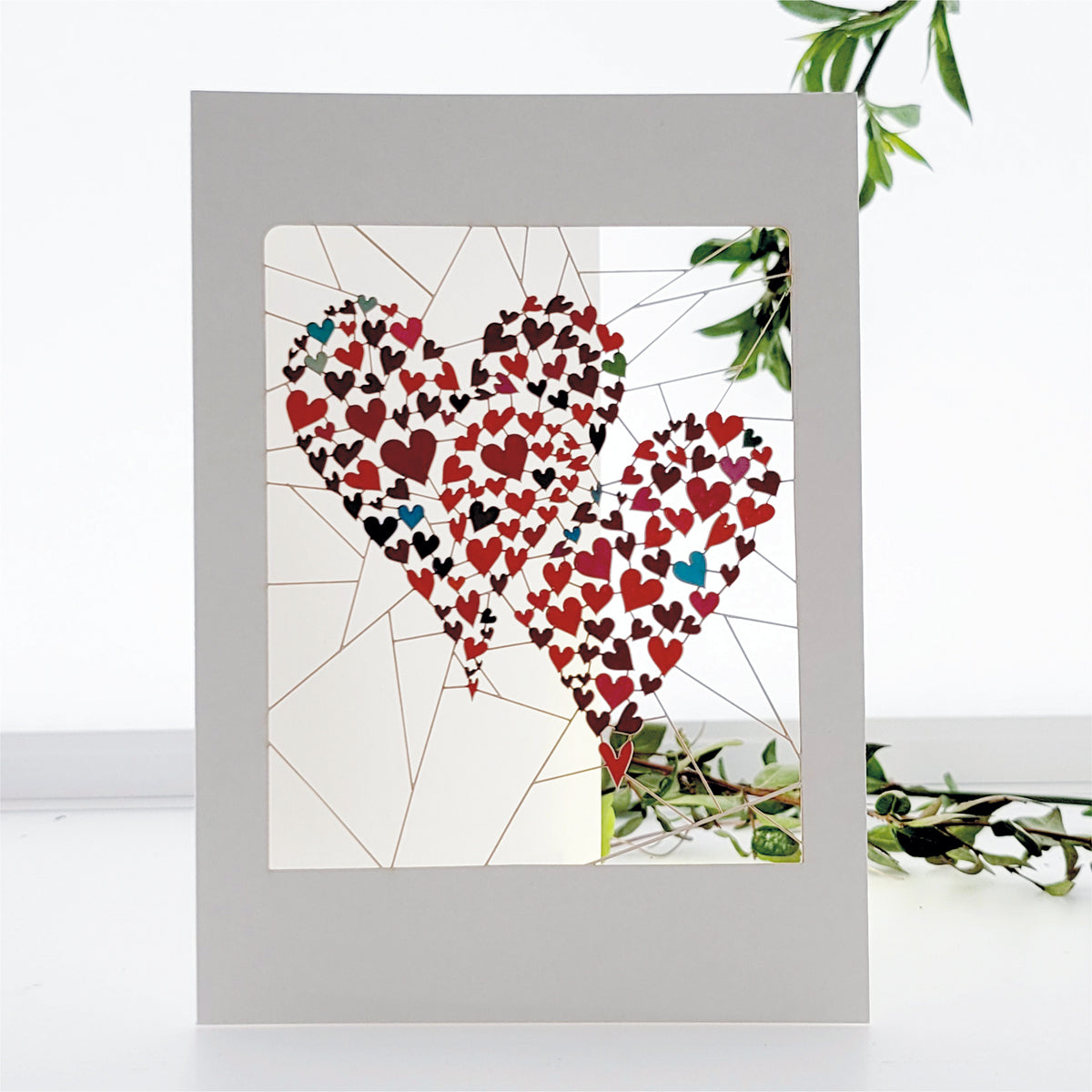 Two Hearts - Blank - Love/Valentines Card - PM895