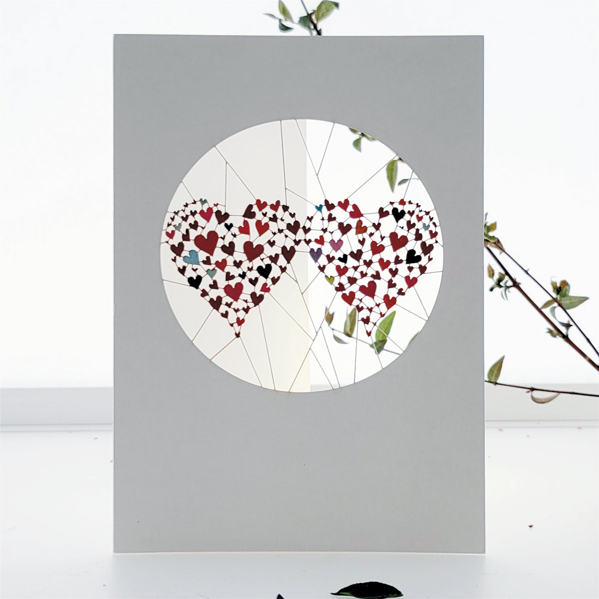 Two Hearts - Blank - Love/Valentines Card - VPM15