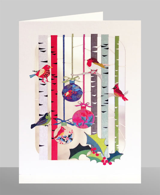 Birds in Trees - Christmas Card - Blank - #XP-049