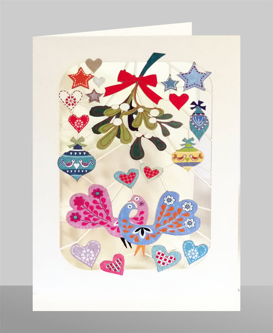 Turkeys Under The Mistletoe - Christmas Card - Blank - #XP-051