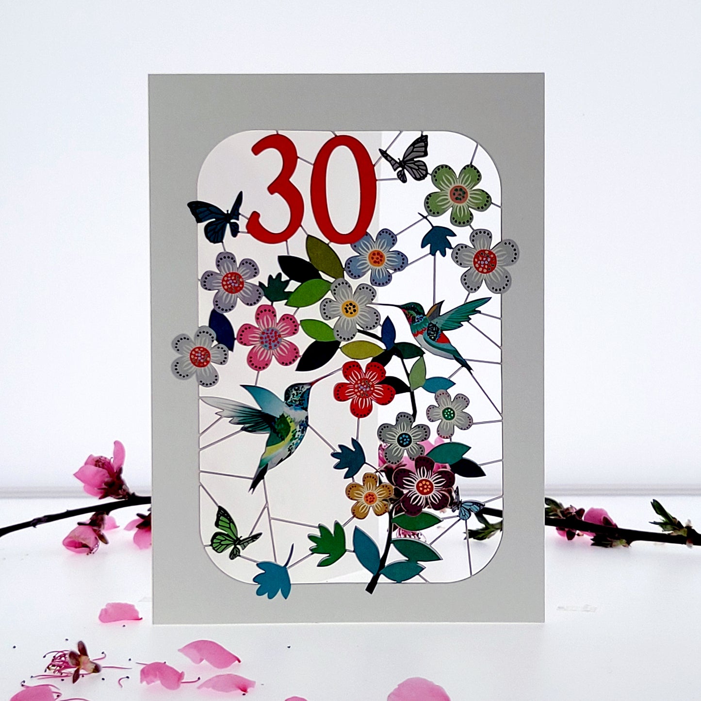 Age 30 Birthday Card, 30th Birthday Card, Humming Bird Card - GF030