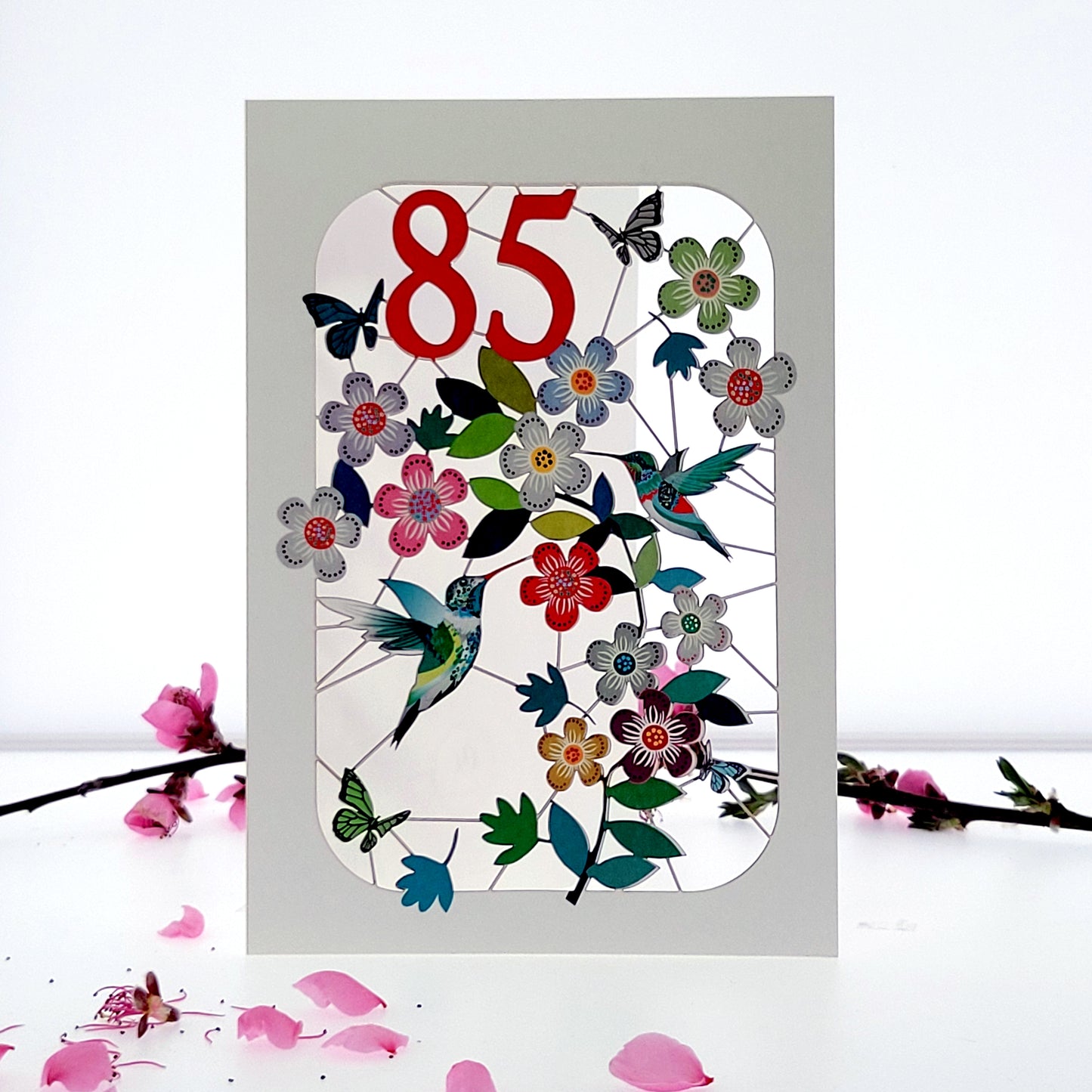 Age 85 Birthday Card, 85th Birthday Card, Humming Bird Card - GF085