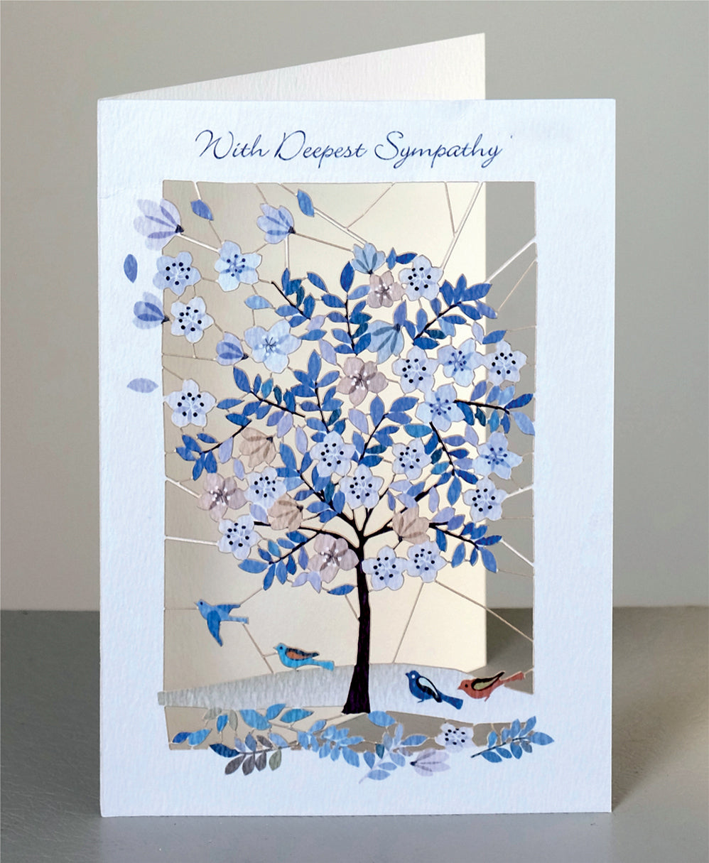 ''With Deepest Sympathy'' - Tree and Birds - Sympathy Card - #PM-105
