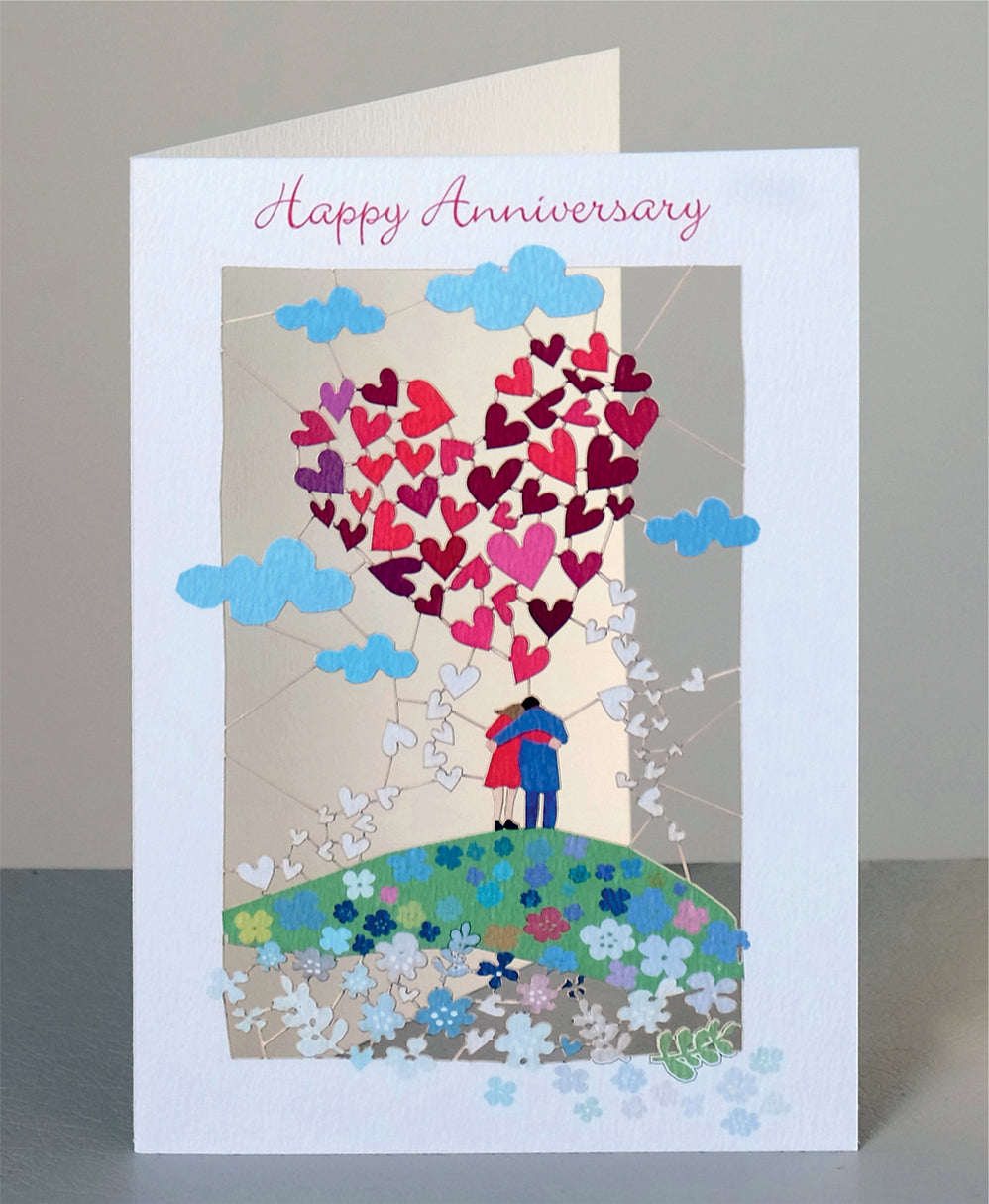 ''Happy Anniversary'' - Couple Under Heart - Anniversary Card, #PM-144