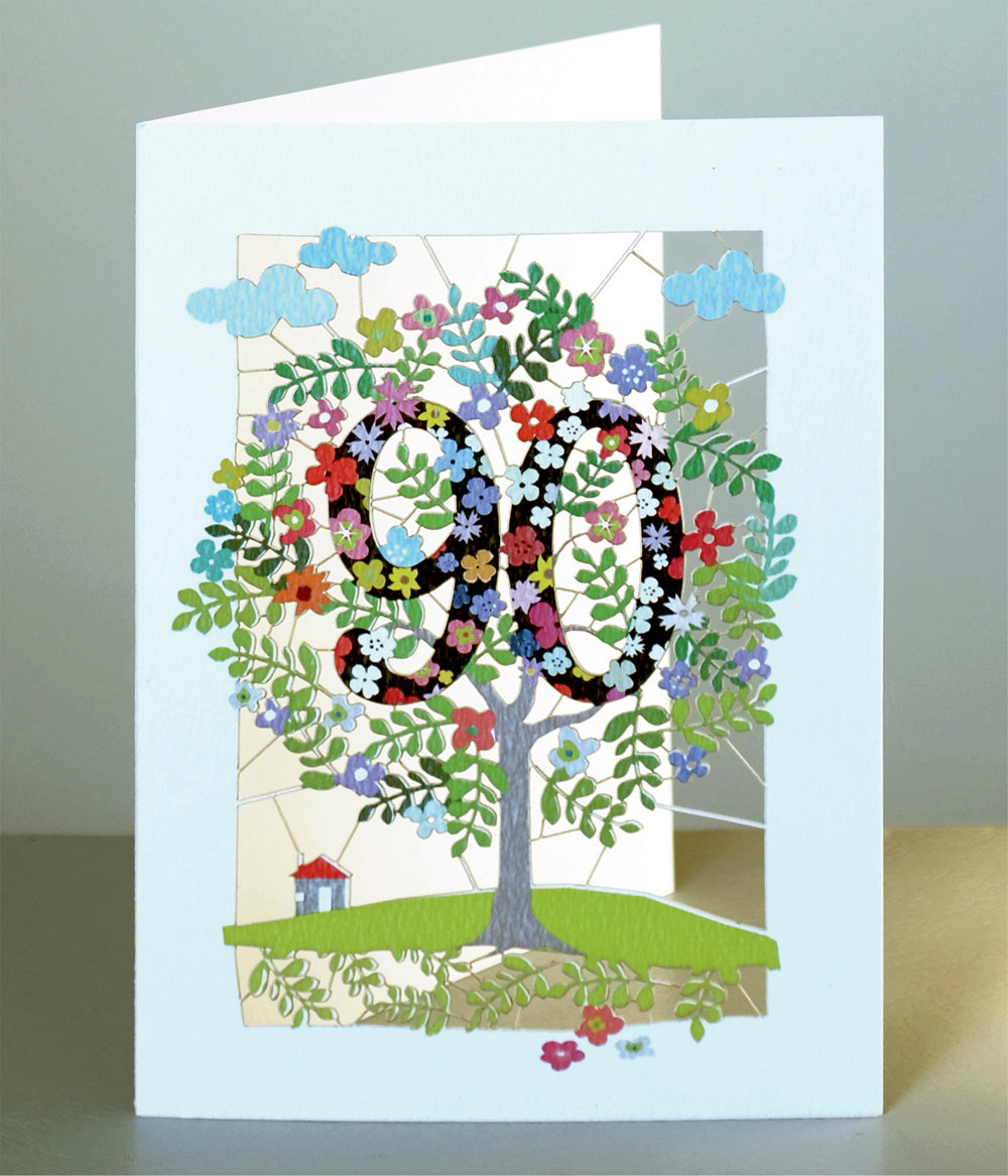 Age 90 Birthday Card, 90th Birthday Card, Tree Card - PM190