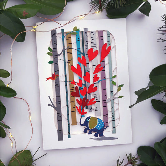 Elephant Hearts - Blank - Love/Valentines Card - PM234